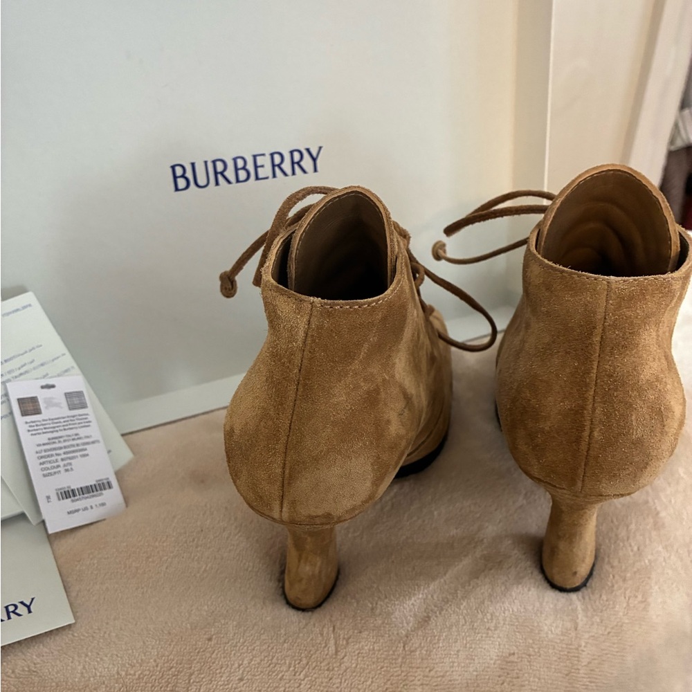 Burberry Tan Suede Ankle Boots - Picture 4 of 13
